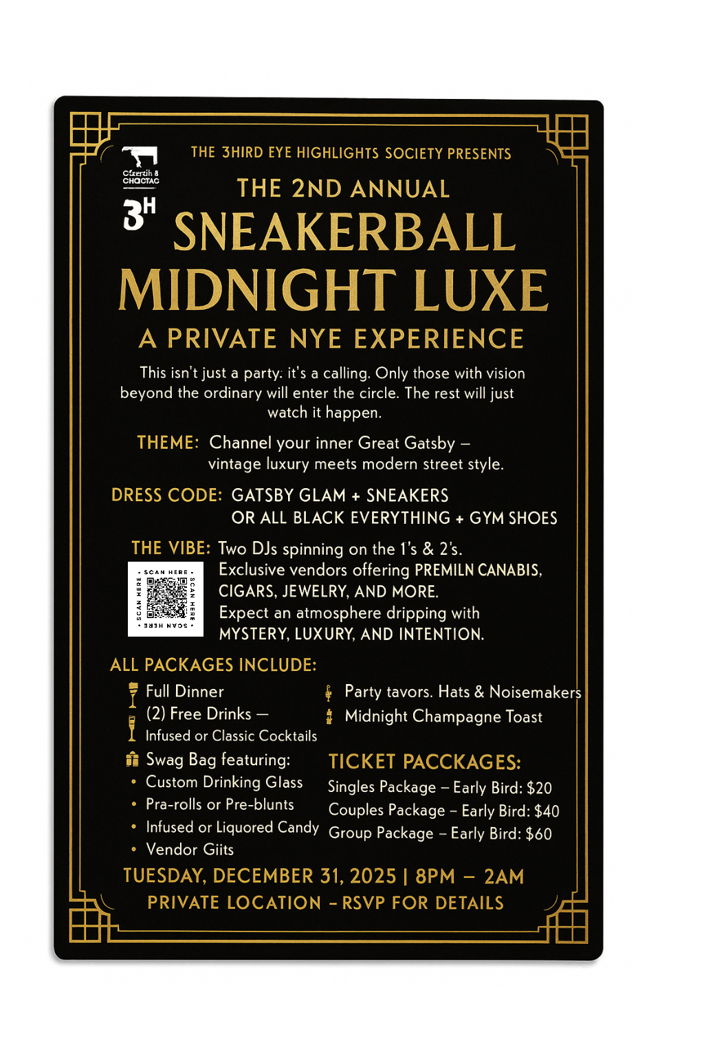 The 2nd Annual SneakerBall: Midnight Luxe – A Private NYE Experience