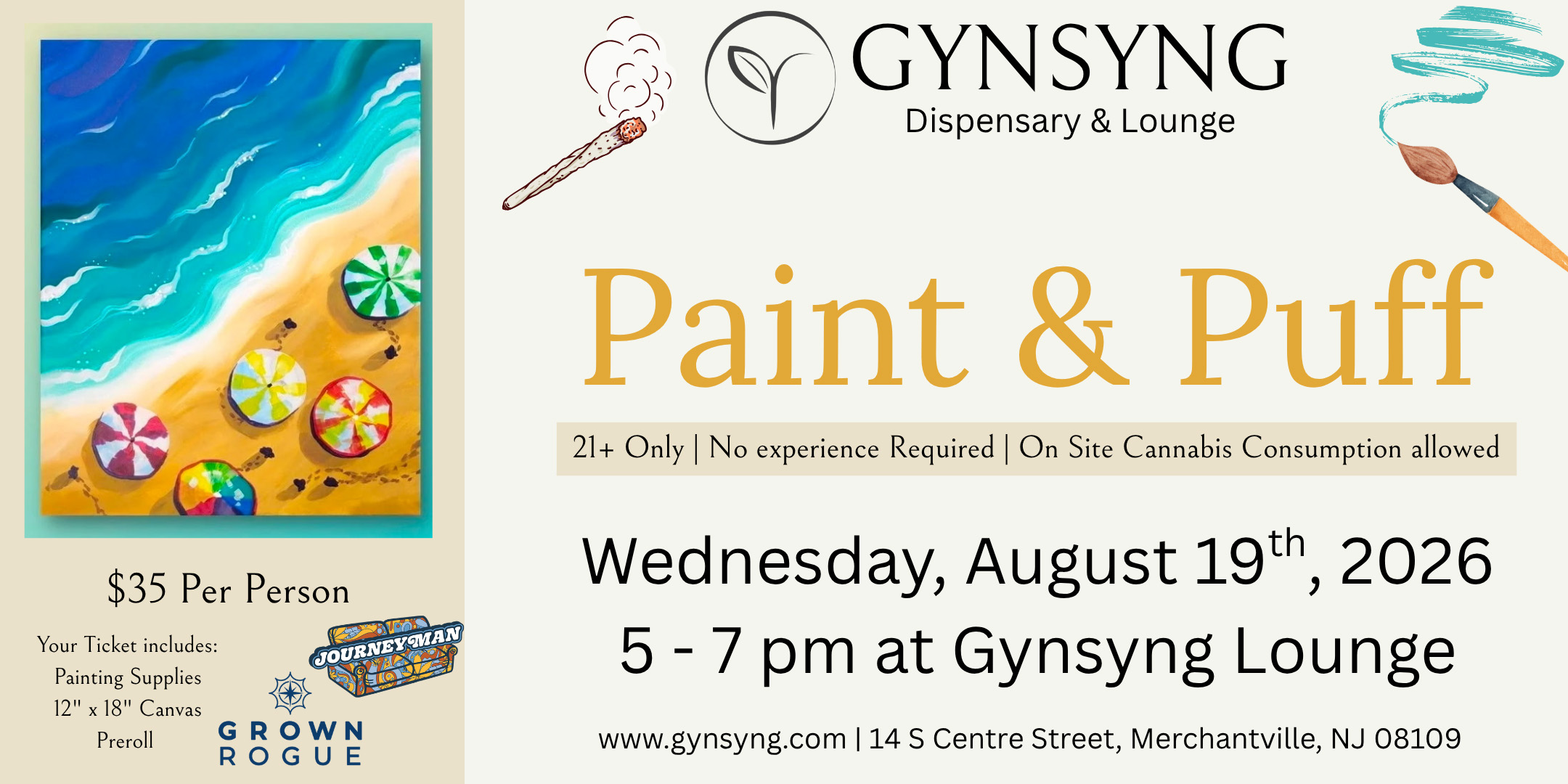 Paint and Puff Wednesday August 19th