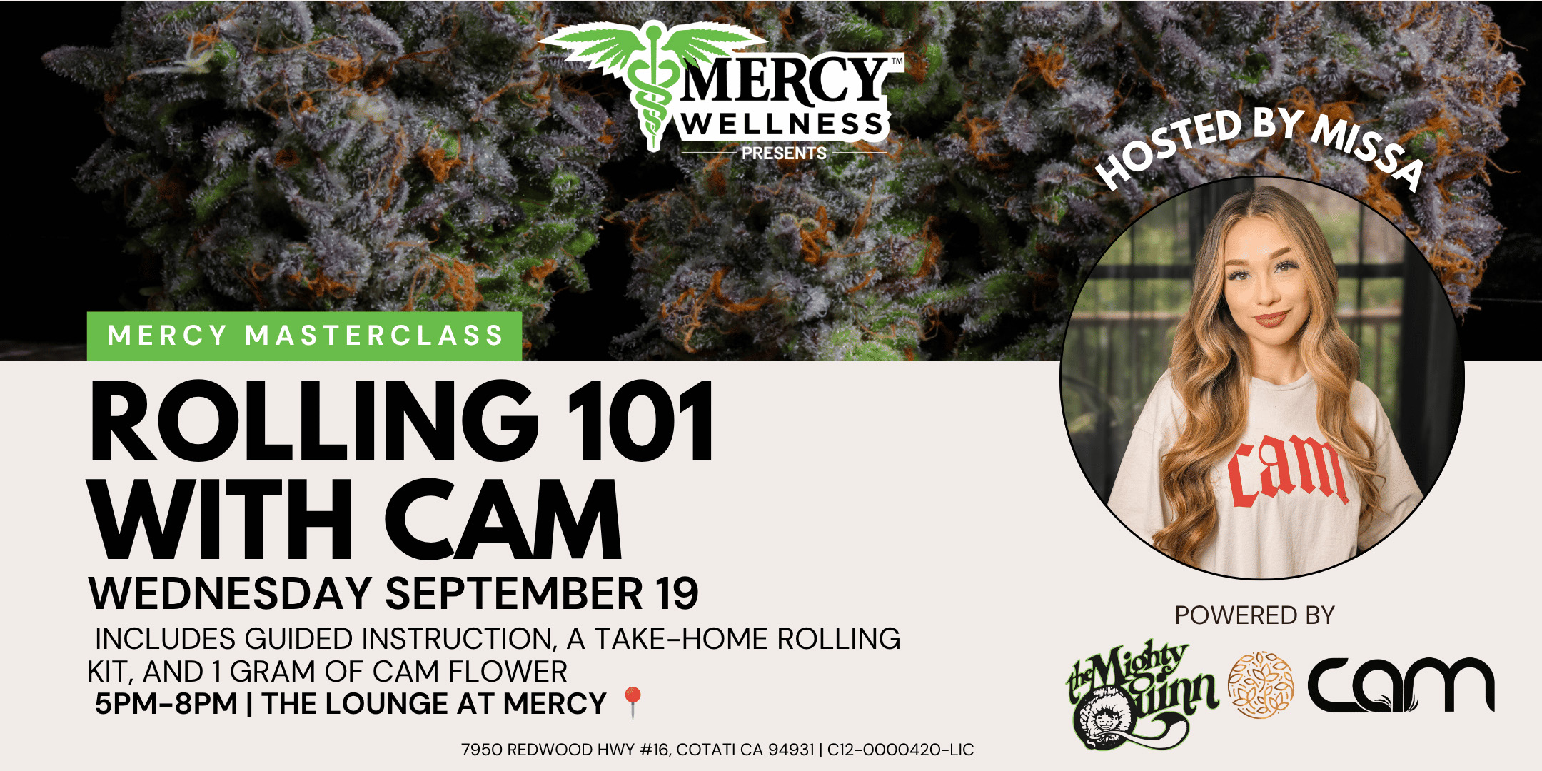 Mercy Masterclass: Rolling 101 with CAM 9/19/26